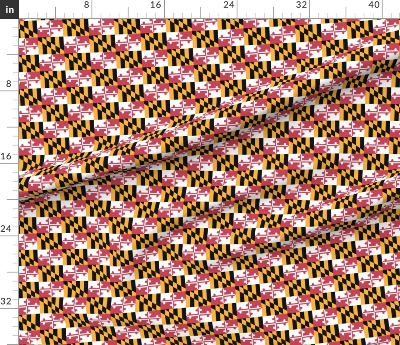 Small Maryland Flags Color Flag Naval State Sailing Custom Printed Fabric by Spoonflower Various Fabrics by the Yard or Fat Quarter